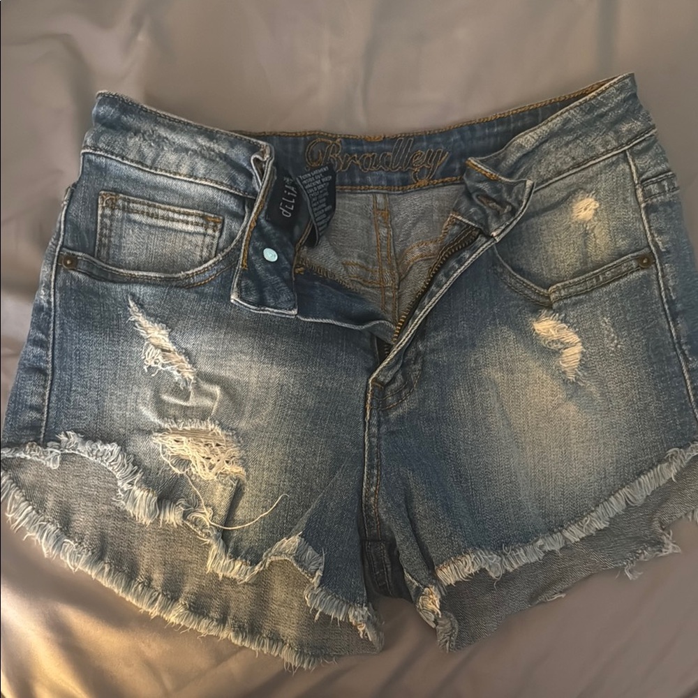 dELiA*s Blue Jean Shorts Distressed Cut-Offs